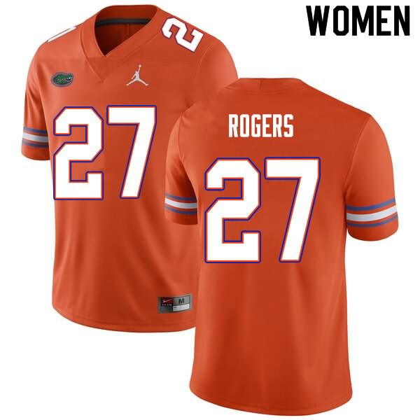 Women's NCAA Florida Gators Jahari Rogers #27 Stitched Authentic Nike Orange College Football Jersey YAY1865KC